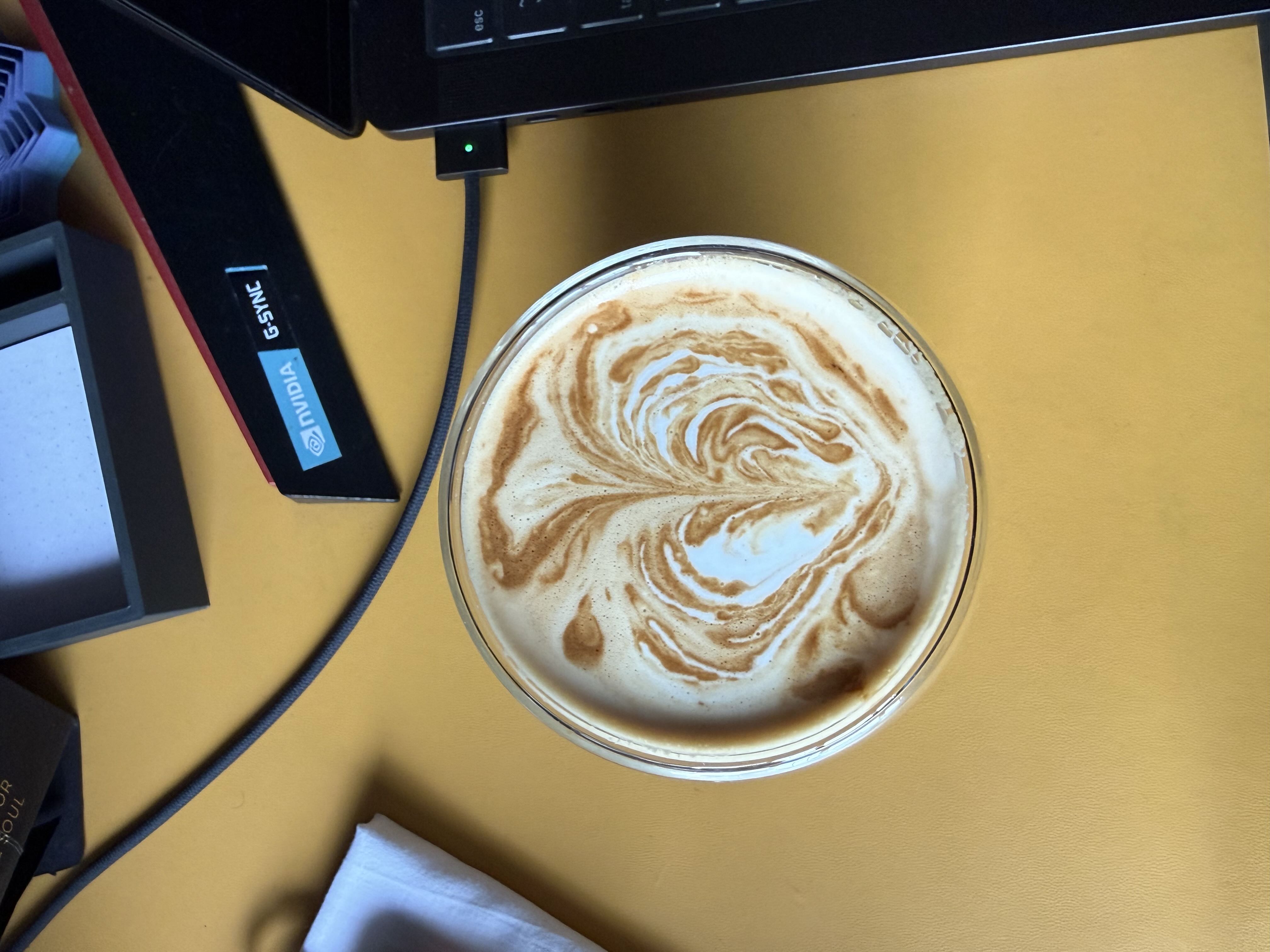 Latte art from November 7, 2025