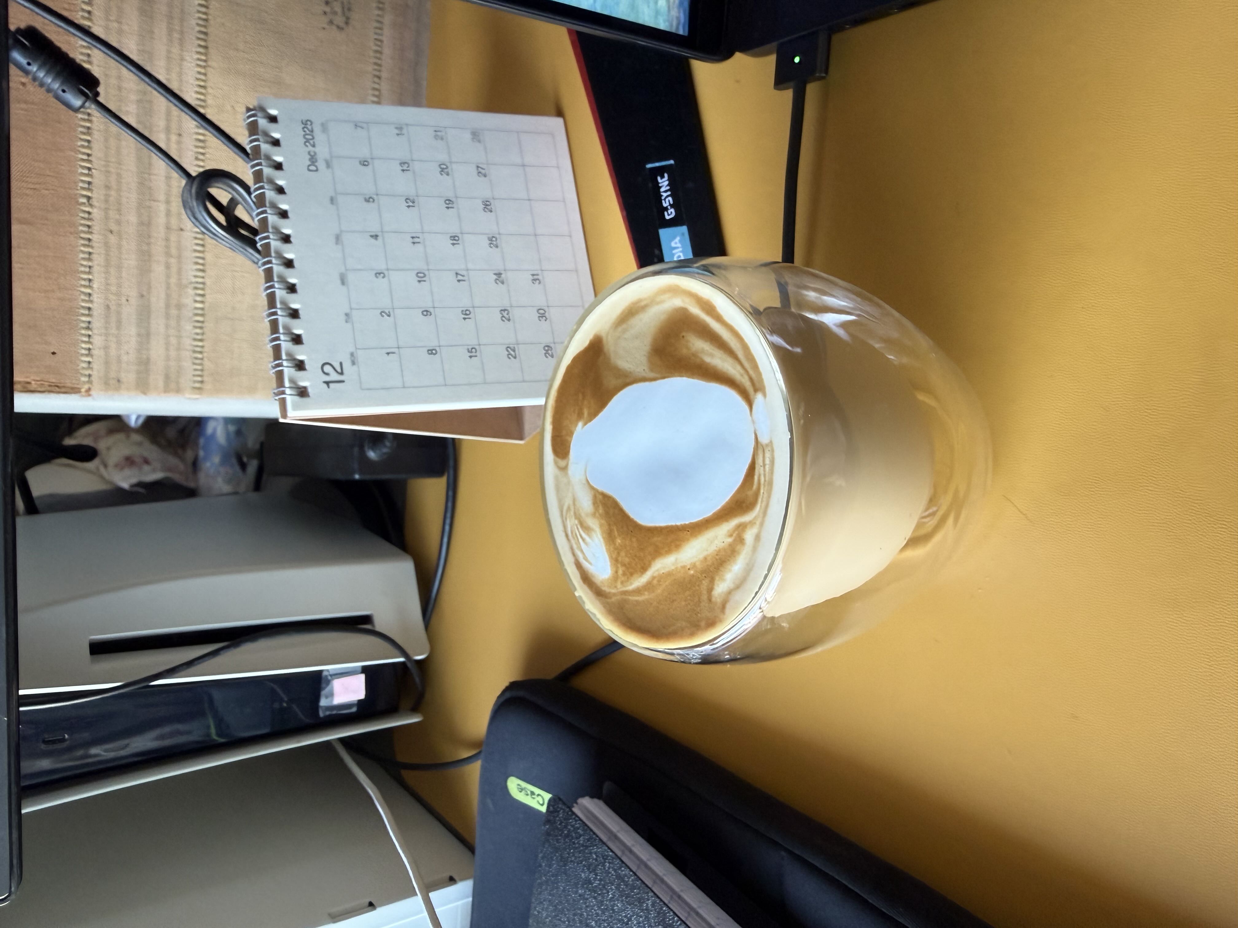 Latte art from December 12, 2025